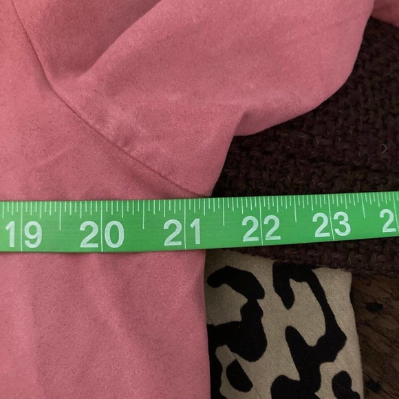 Joan‎ Rivers Shirt Womens Sz S Pink Microsuede Button Up Collared Blouse - Picture 11 of 13